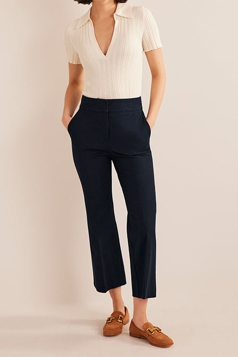 BI-STRETCH CROP FLARE TROUSERS NAVY 3