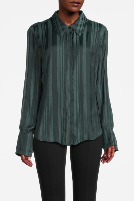 FELICITY-STRIPED BUTTON-DOWN SHIRT EMERALD 1