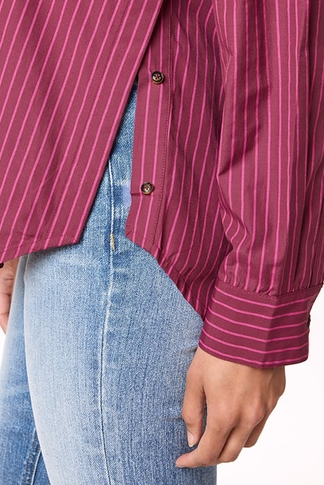 BOYFRIEND SHIRT W/ BUTTON DTL BURGUNDY/MAGENTA 4