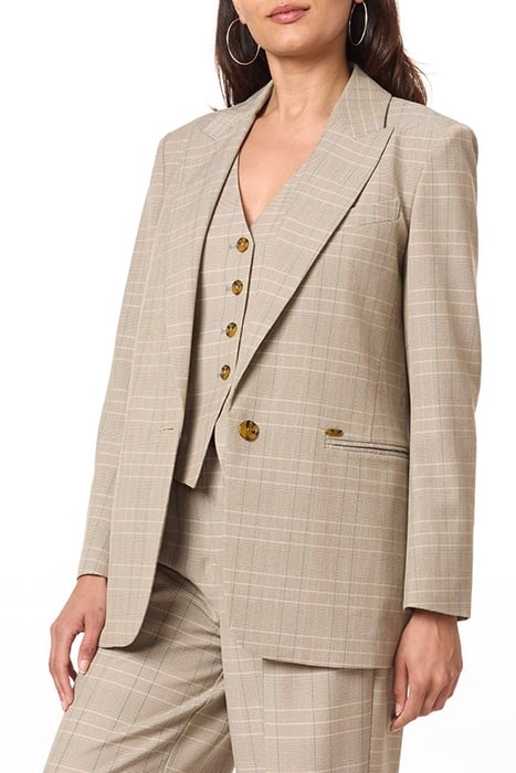 SNGL BREASTED BOYFRIEND BLAZER MULTI PLAID 3