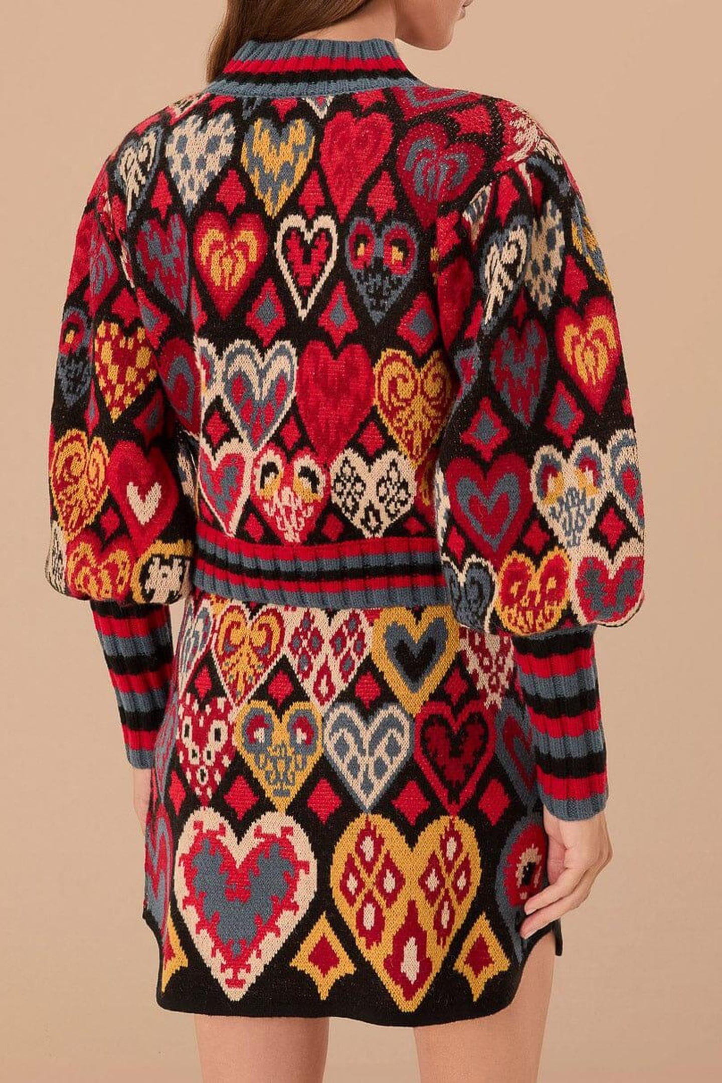 HEARTS IKAT BLACK KNIT SWEATER 3