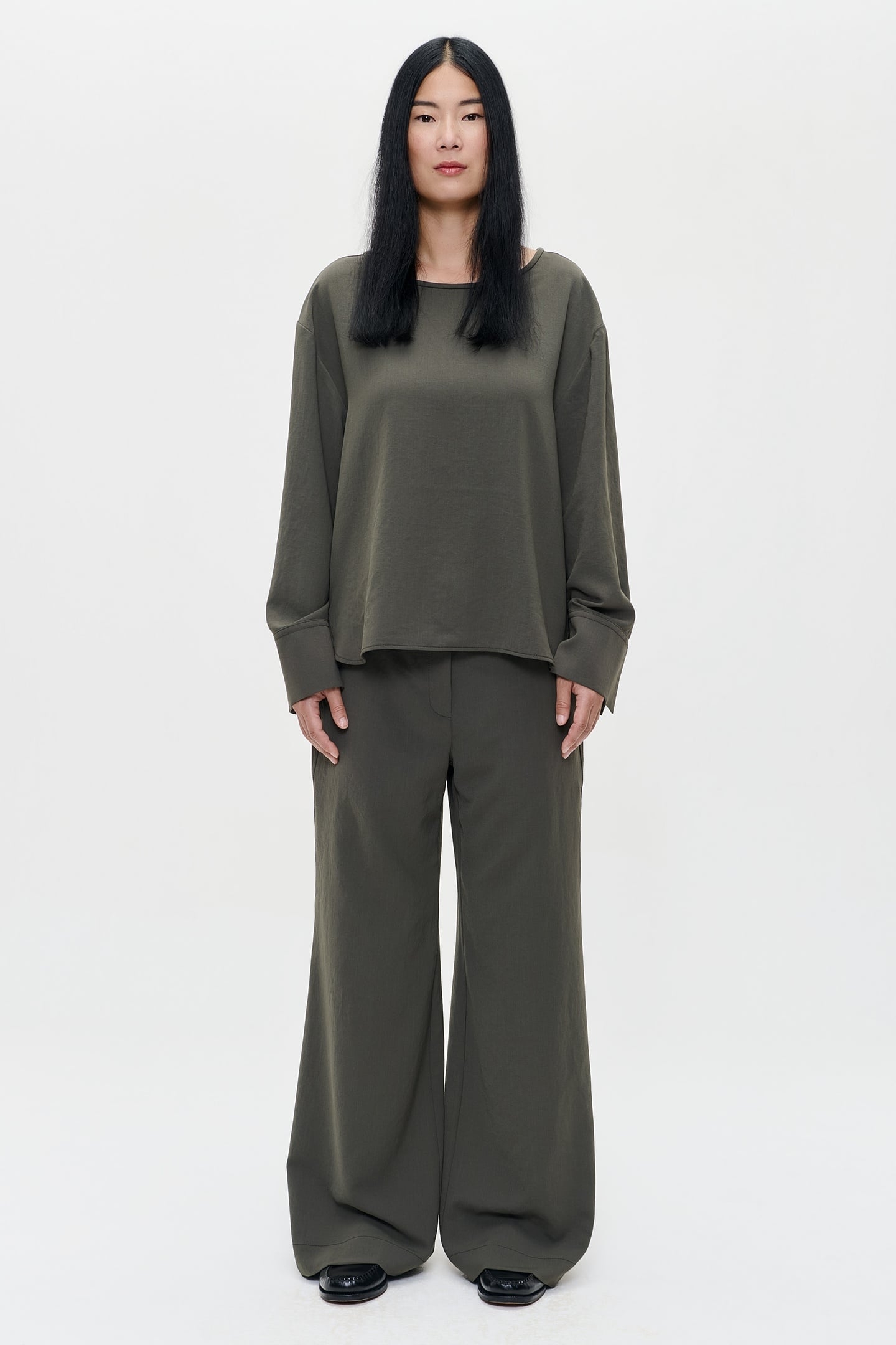 JAPANESE CREPE TOP GREEN KELP 1