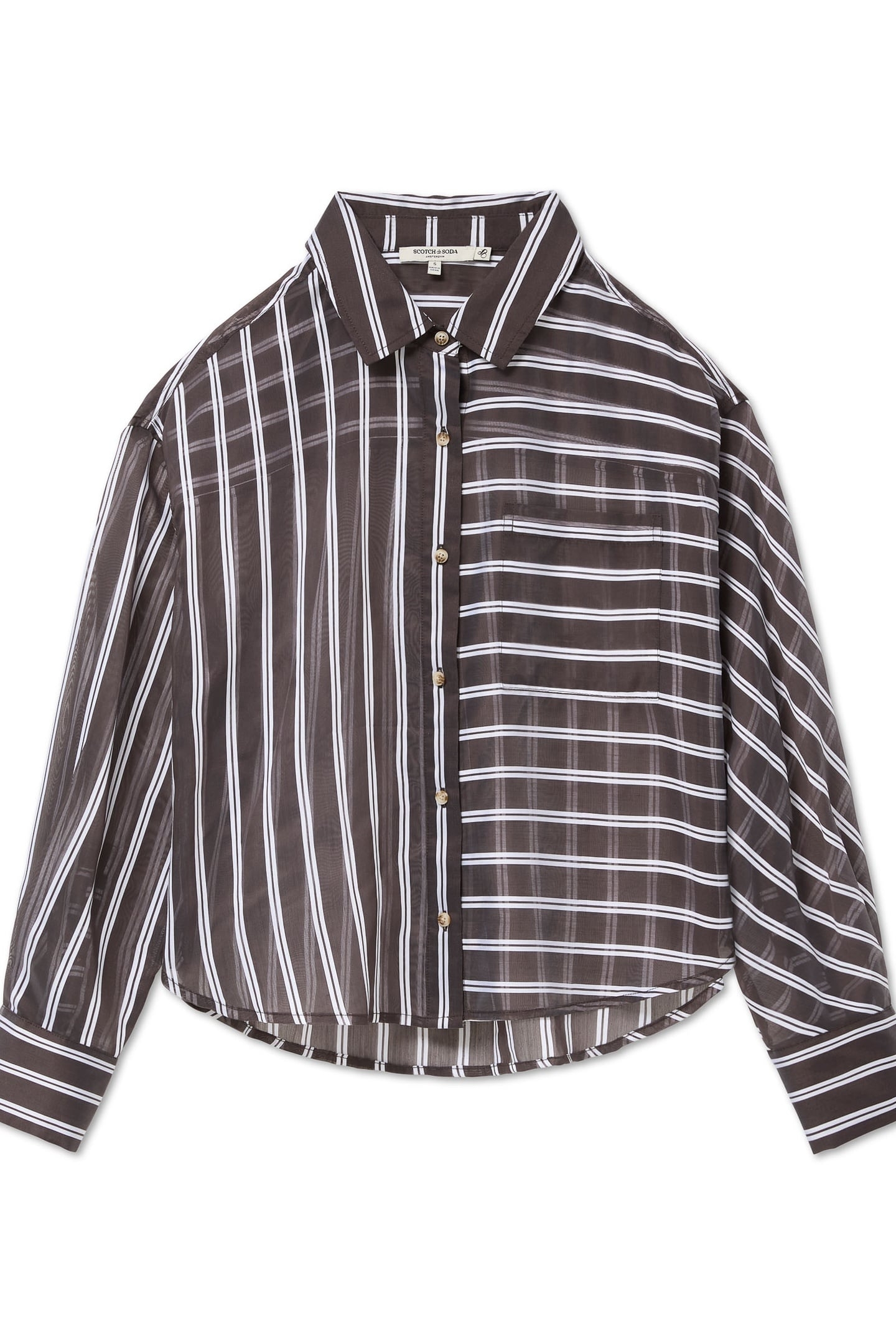 CROPPED SHIRT BROWN STRIPE 6