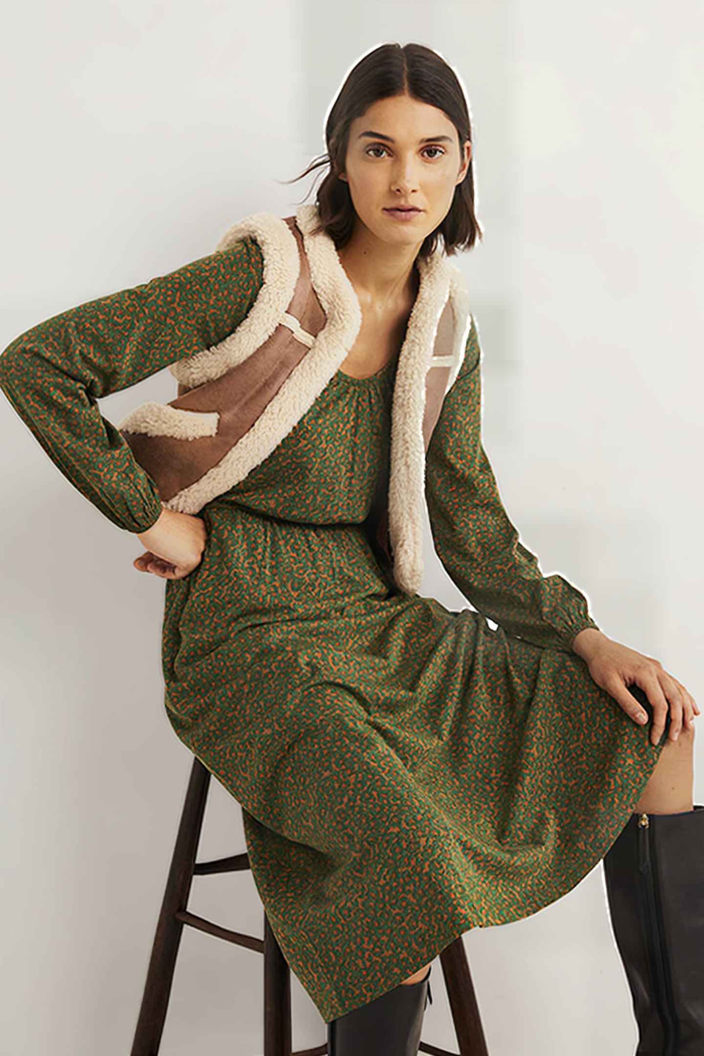 SCOOP NECK JERSEY MIDI DRESS BGR 4