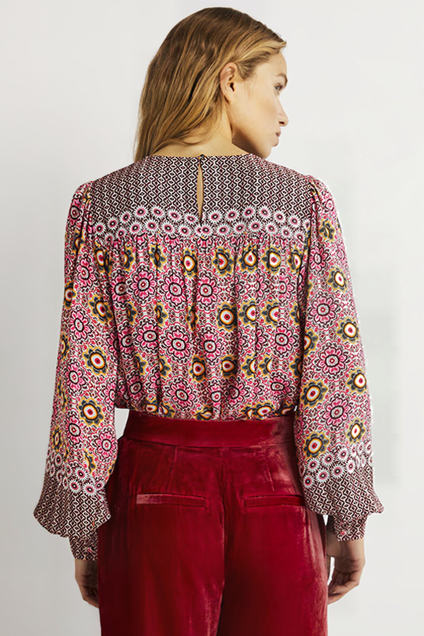 PRINTED YOKE DETAIL TOP PNK 2