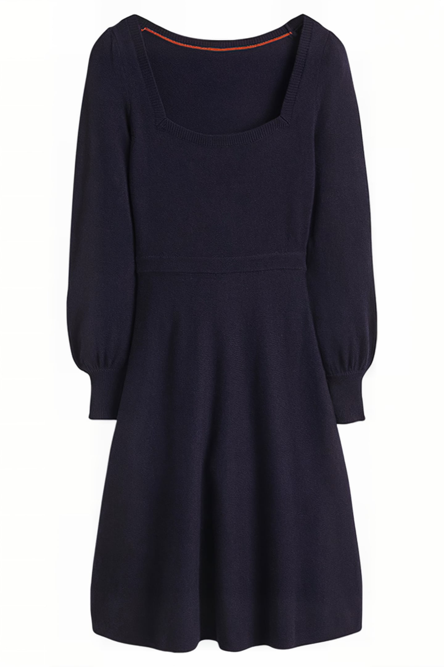 SQUARE NECK KNITTED DRESS NAV 4