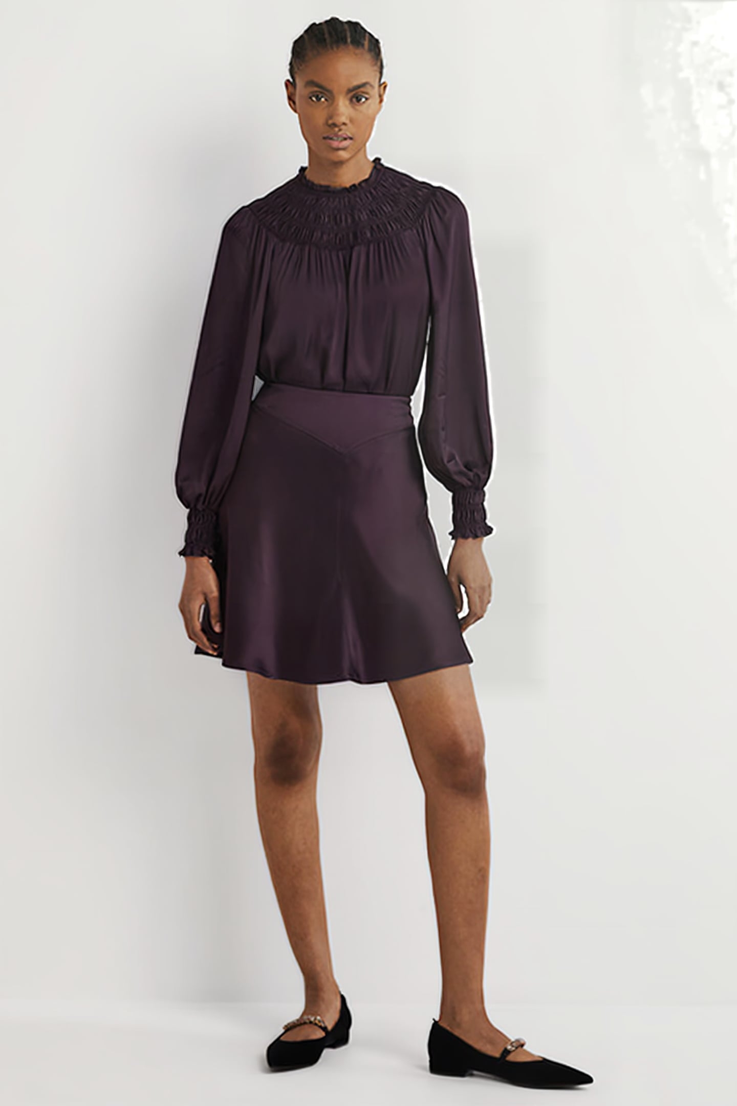 SATIN BIAS-CUT MINI SKIRT BER 1