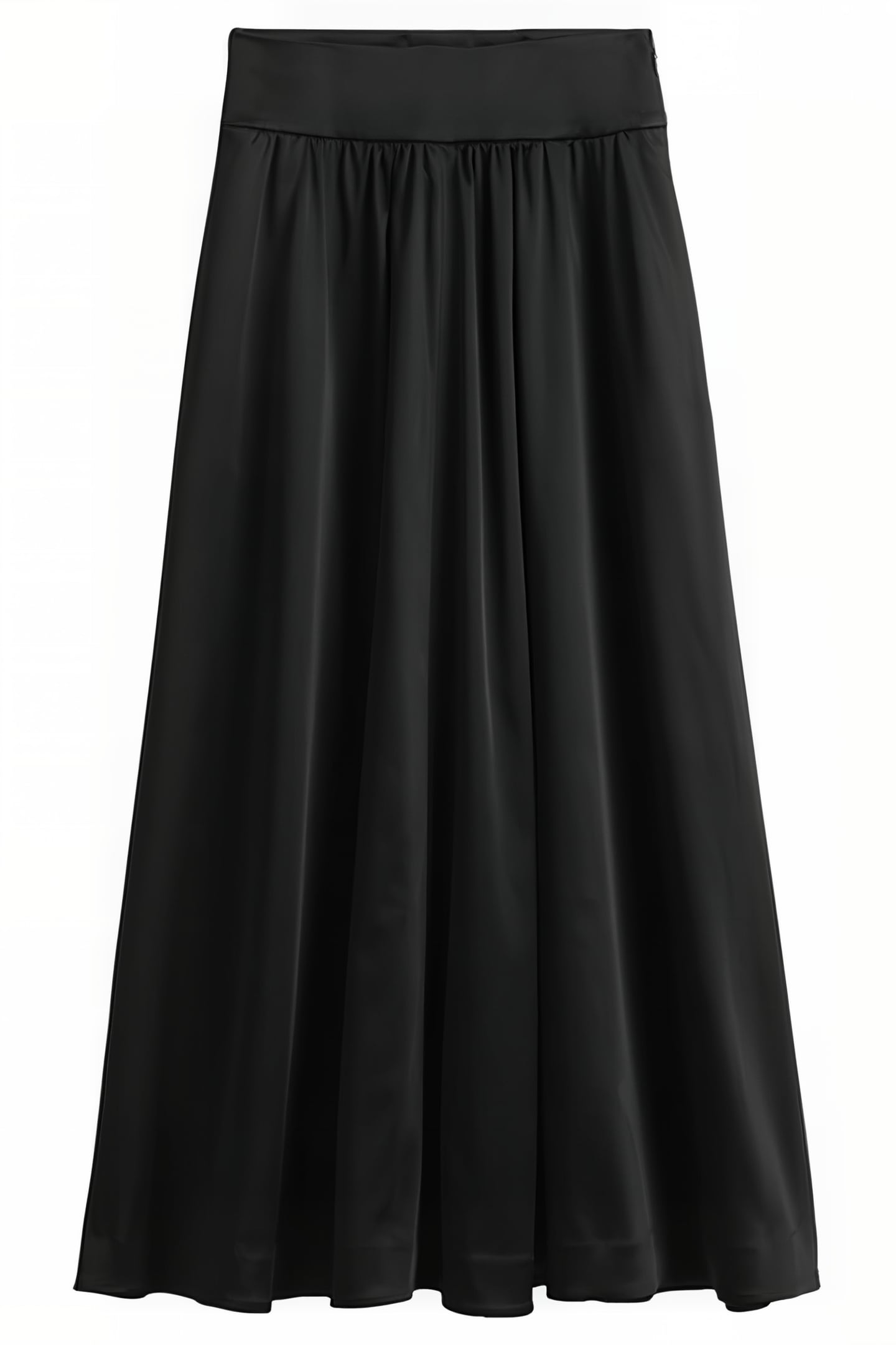 FULL SATIN MAXI SKIRT BLK 5