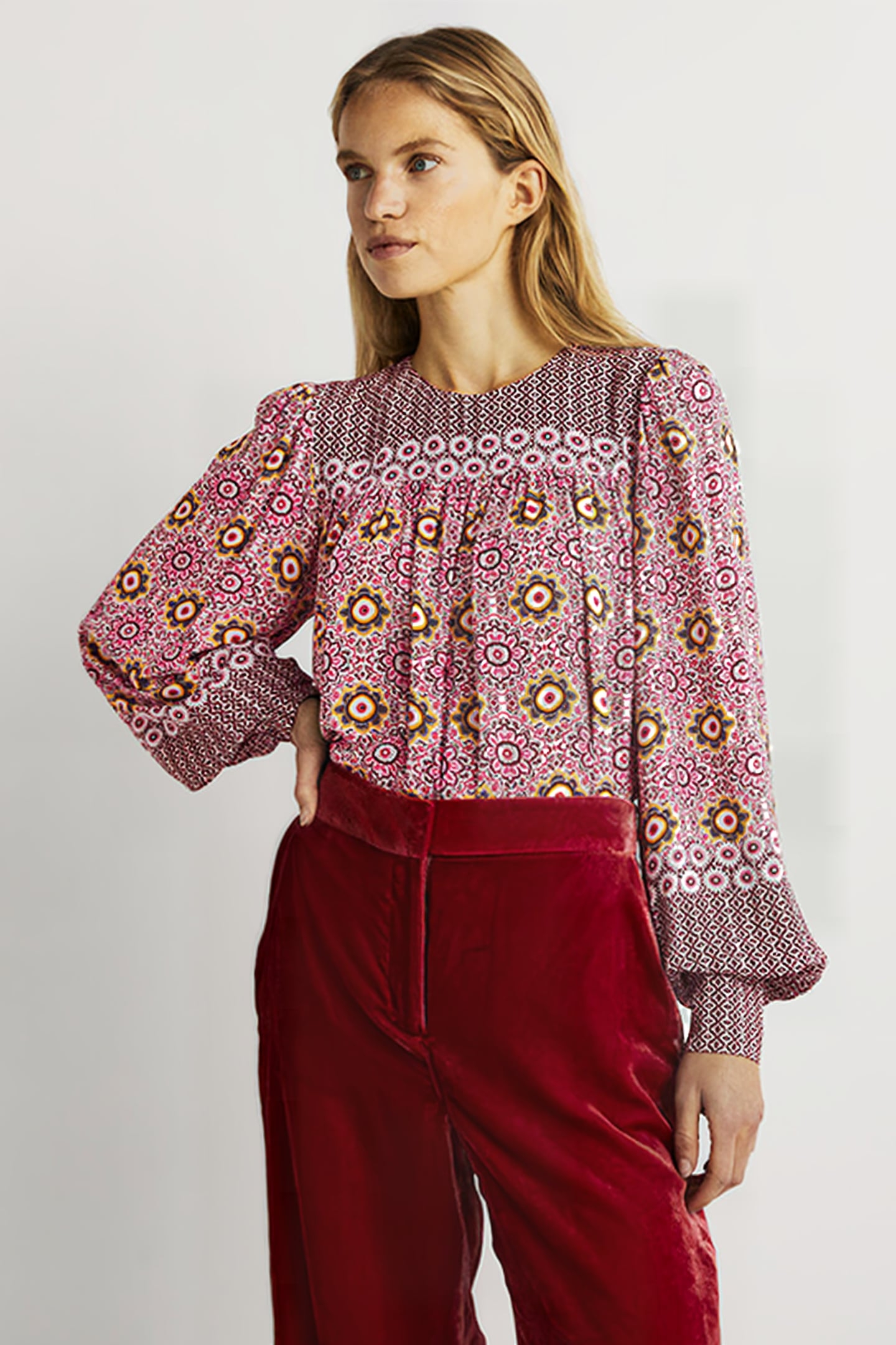 PRINTED YOKE DETAIL TOP PNK 1