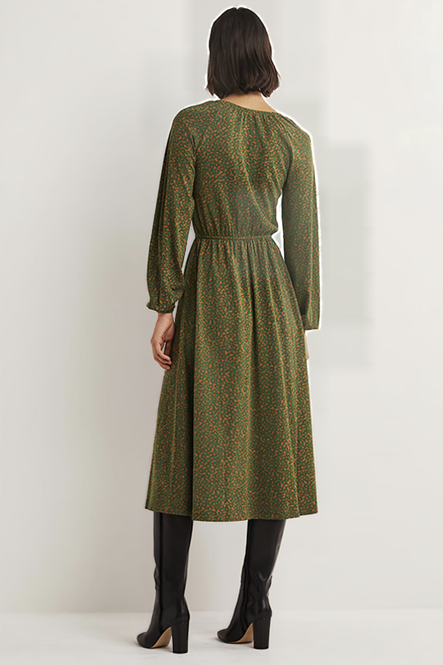 SCOOP NECK JERSEY MIDI DRESS BGR 2