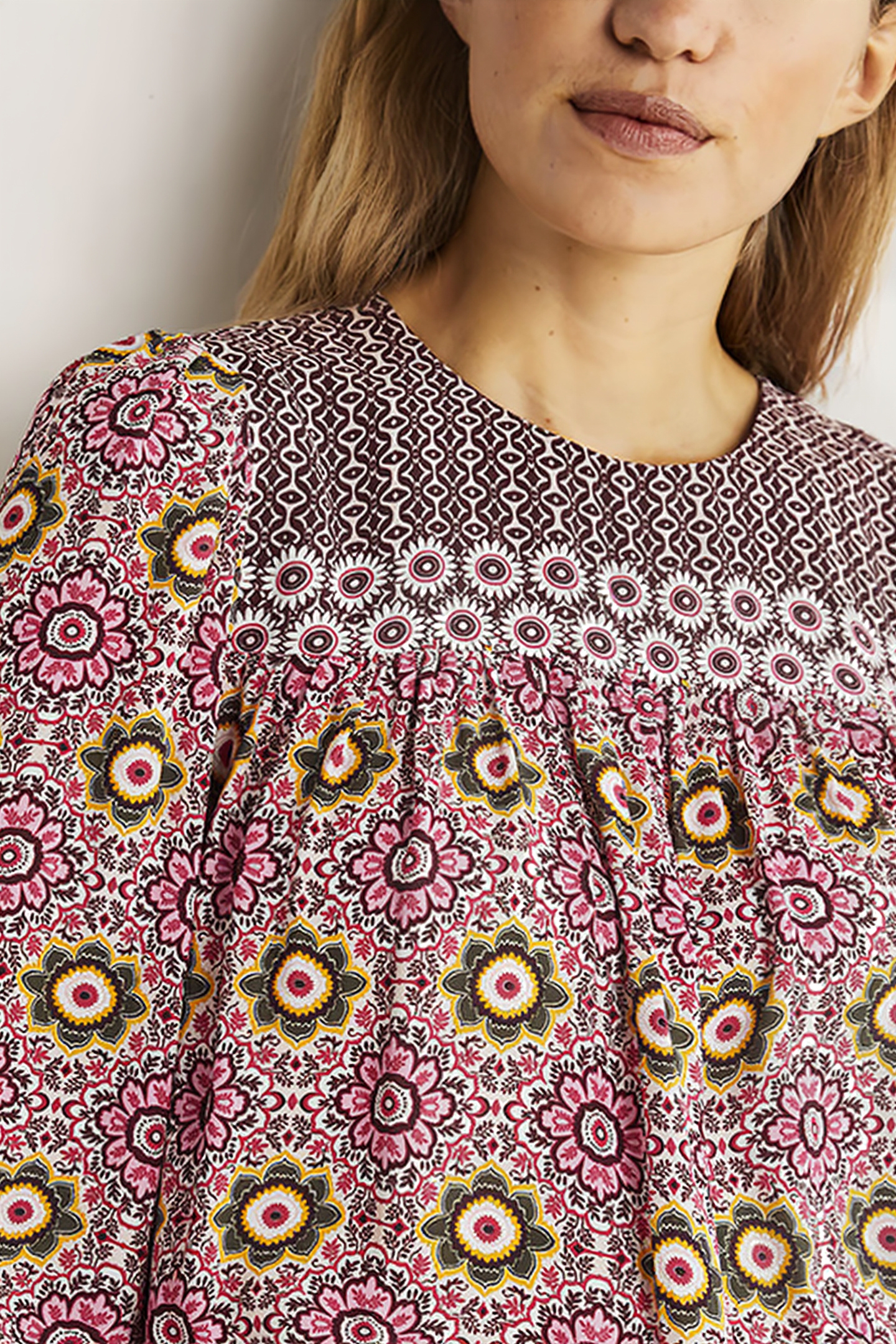 PRINTED YOKE DETAIL TOP PNK 5