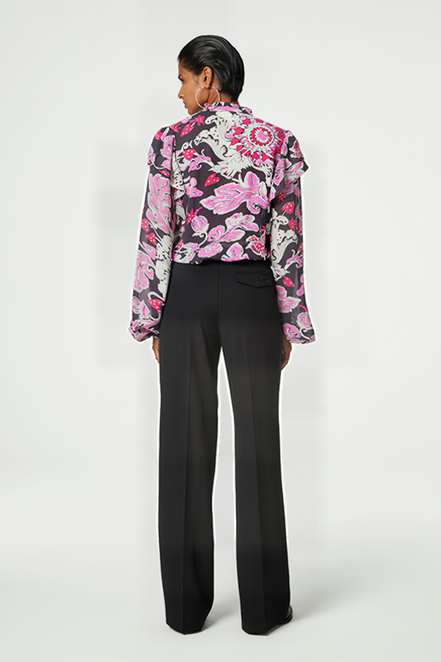 BIBI LONG SLEEVE BLOUSE ANTRA/BUBBLE GUM PIN 3