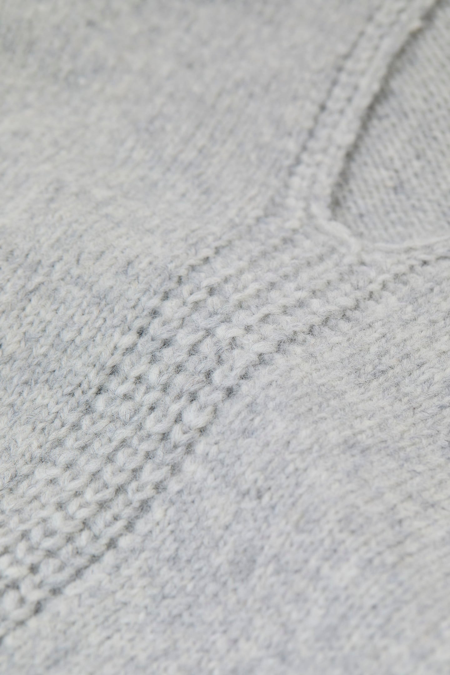 V NECK KNITS LIGHT GREY MELANGE 5