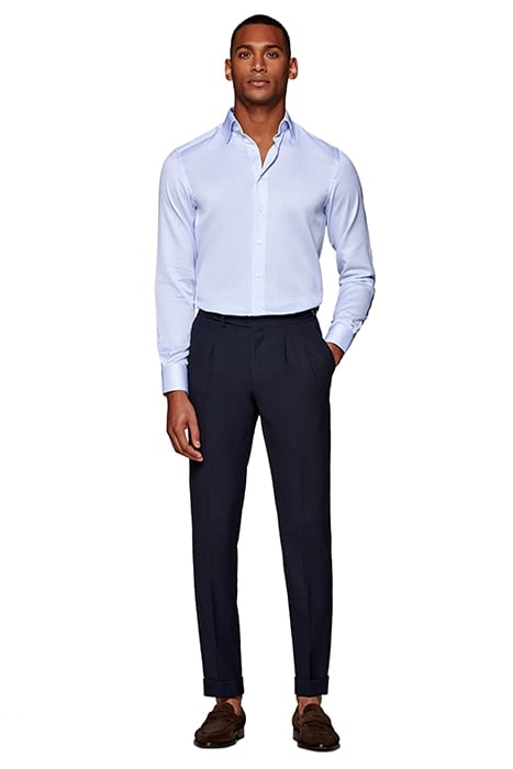 Light Blue Checked Slim Fit Shirt 4