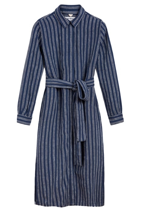 MAGGY LINEN NAVY DOUBLE STRIPE 1
