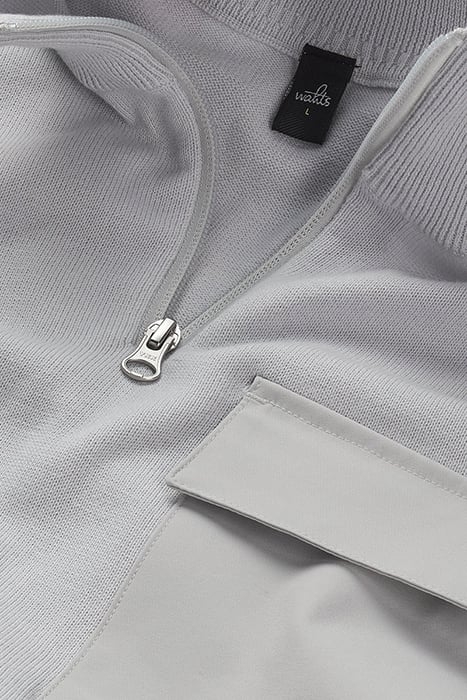 LEWIS | COTTON HALF ZIP PULLOVER LIGHT GREY 4