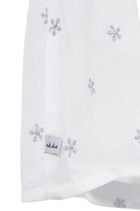 GIRLS’ ECRU COTTON GAUZE EMBROIDERED DRESS 6