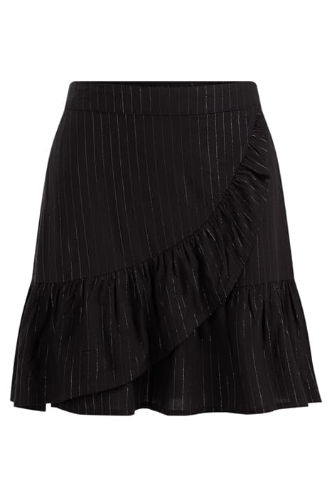 LADIES SKIRT WITH VOLANTS AND GLITTER YARN BLACK by WE Fashion