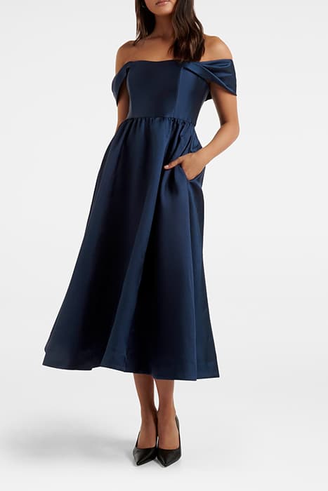 EMILIA OFF SHOULDER PROM DRESS NAVY by Forever New