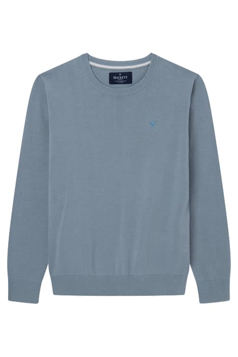 LOGO KNIT CREW DUCK EGG by Hackett London