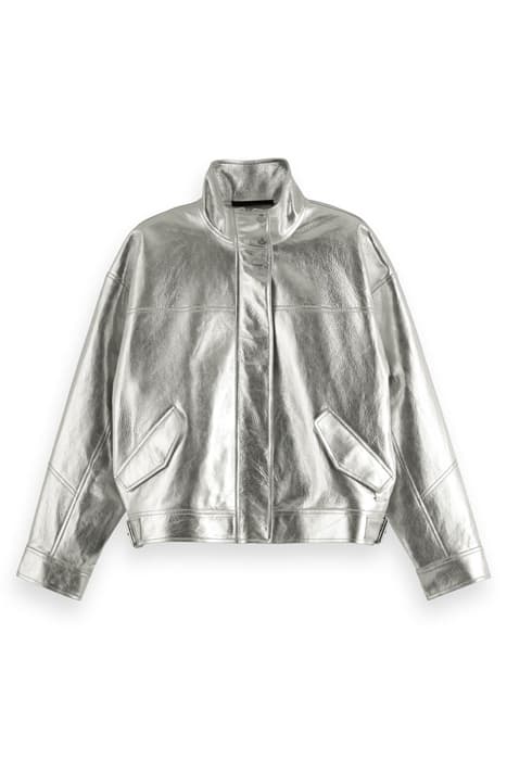 METALLIC LEATHER JACKET SILVER by Scotch & Soda