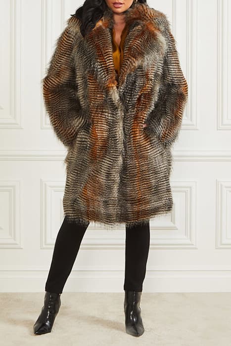 ALEXANDRA COAT MICROSTRIPED FUR by Marciano by Guess