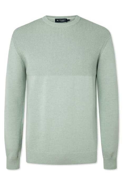 COTTON RIB DETAIL C DUSTY GREEN by Hackett London