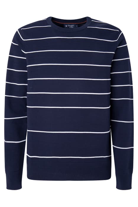 BRETON STRIPE CREW NAVY/WHITE by Hackett London