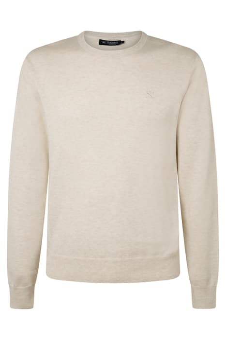 COTTON SILK CREW ECRU by Hackett London