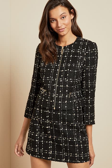 CHARRA METALLIC BOUCLE JACKET BLACK by Ted Baker