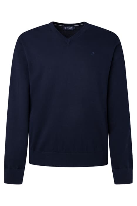 COTTON SILK V NECK NAVY by Hackett London