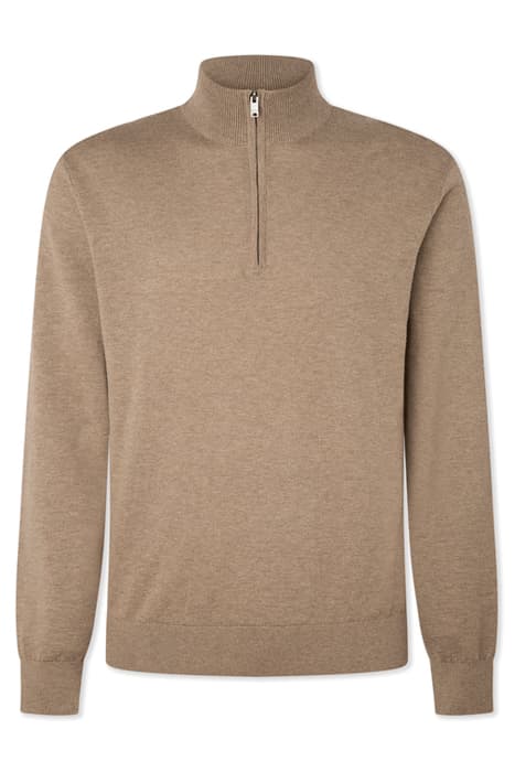 COTTON CASHMERE HZIP TAUPE by Hackett London