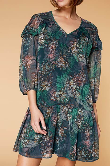 RILEY - EMERALD FLORAL PRINT MAXI DRESS by ONE STEP