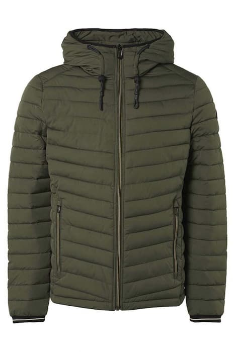 JACKET SHORT FIT HOODED PADDED MOSS by No Excess