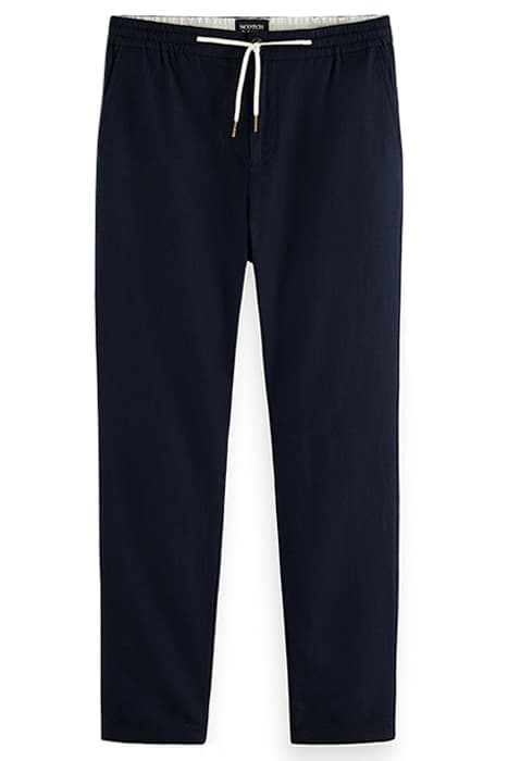 WARREN COTTON/LINEN TWILL JOGGER MARINE by Scotch & Soda