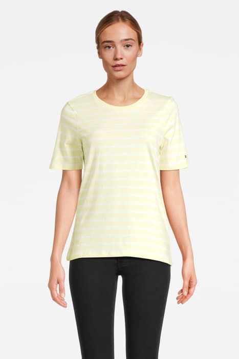 EO/ RELAXED C-NK TEE BRETON STP / LEMON TWIST WHITE by Tommy Hilfiger