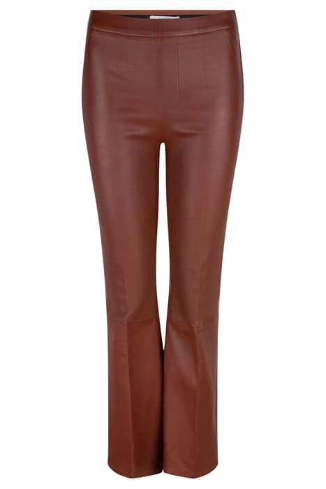 TYSON CROP FLARE LEATHER PANTS TERRACOTTA BROWN by Dante6