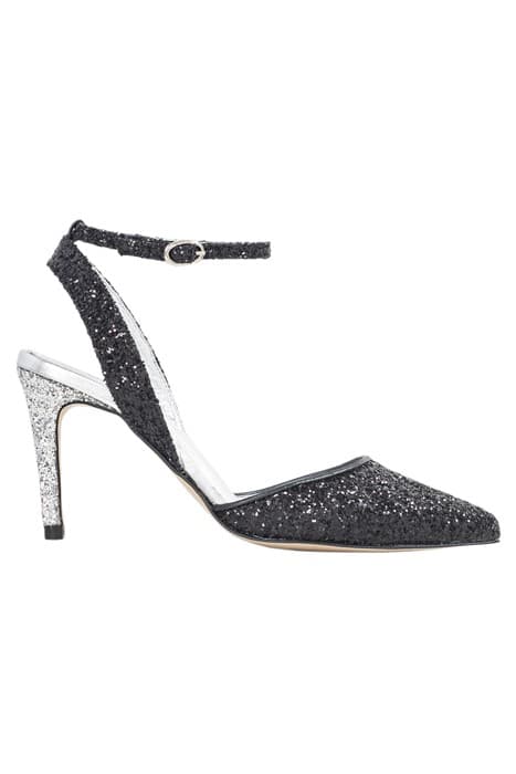 WOMEN'S BLACK GLITTER PUMPS WITH GOLD HEEL by IKKS