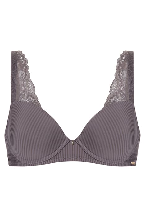 CO BRA TSHIRT DONNA STRIPE LACE CHESTNUT by Livera