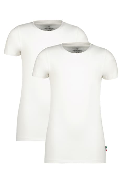 T-SHIRT ROUND NECK (2-PACK) REAL WHITE by Vingino