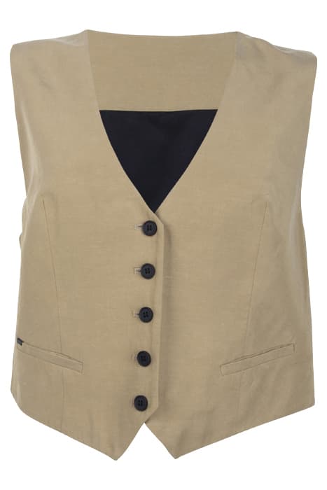 DERI LYN WAISTCOAT LIGHT KHAKI BROWN by AllSaints