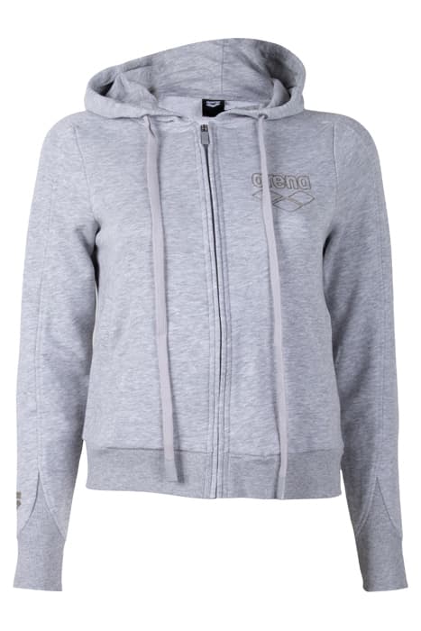 WOMAN HOODIE FULL ZIP LIGHT GREY MELANGE by Arena