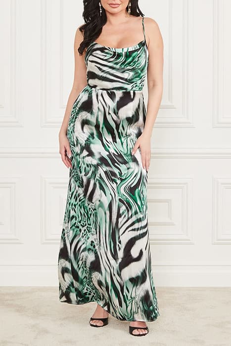 LUCKY CHARM MAXI DRESS FELINE FEELING PRINT by Marciano by Guess