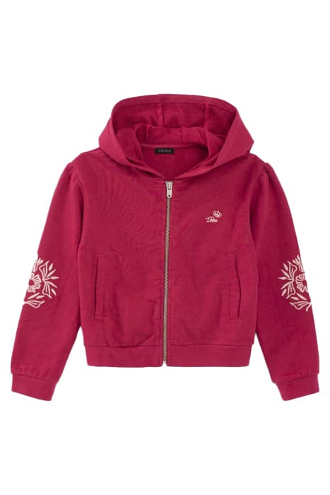 GIRLS’ PINK HOODED CARDIGAN WITH EMBROIDERED SLEEVES by IKKS