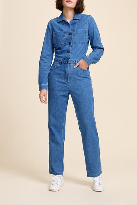 RORY - BLUE DENIM JUMPSUIT by ONE STEP