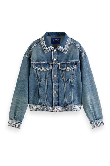 EMBROIDERED WASHED DENIM TUCKER JACKET — BACK IN THE DAY by Scotch & Soda