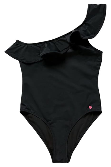 ONE SHOULDER RUFFLE SWIMSUIT BLACK by Scotch & Soda