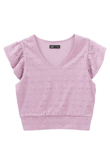 GIRLS’ VIOLET OPENWORK DECORATIVE LACE TOP by IKKS