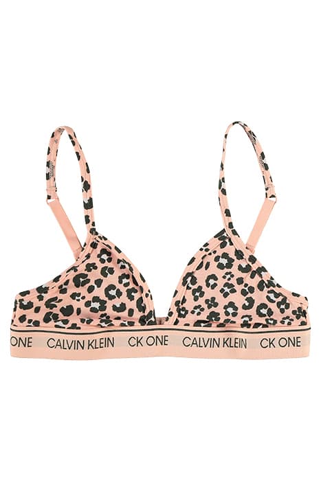 UNLINED TRIANGLE STEPHEN LEOPARD PRINT_PEACH MELBA by Calvin Klein