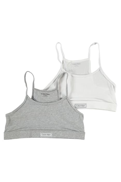 2PK BRALETTE-HERITAG PVHWHITE/GREYHEATHER by Calvin Klein